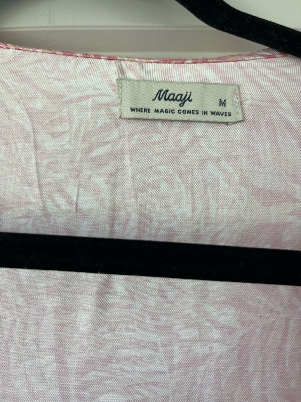 Maaji Pink and Cream Leaf-Print Wrap Dress - Picture 2 of 13